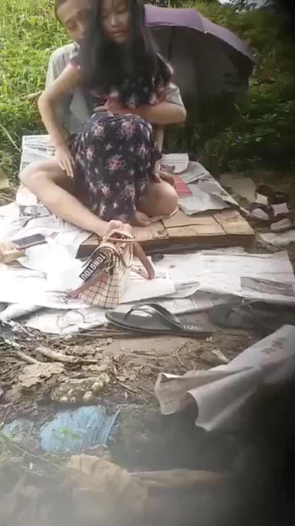 Hidden record couple doing sex in open area